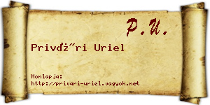 Privári Uriel névjegykártya